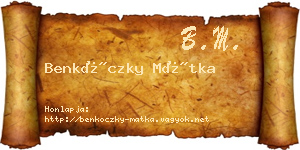 Benkóczky Mátka névjegykártya